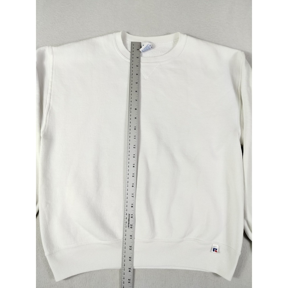 Vintage Russell‎ Athletic Blank Sweatshirt Mens Large White Crewneck Streetwear - Picture 6 of 9